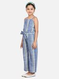 lilpicks Organic Cotton Weaved Blue Full Jumpsuit