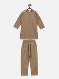 lilpicks BeigeCotton Kurta Pajama Set