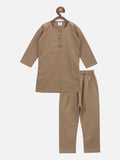 lilpicks BeigeCotton Kurta Pajama Set