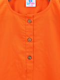 lilpicks Orange Cotton Kurta Pajama Set