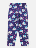 Lilpicks Navy Elephant print Nightsuit