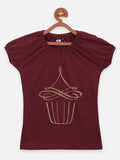 Brown causal round Neck Top