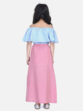 Lilpicks Vintage Blue and Dusky Pink Skirt Set
