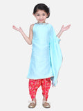 Lilpicks Powder Blue One side Kaftan Dhoti Set