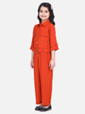 Lilpicks Rust Designer Full Jumpsuit