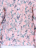 Lilpicks Powder Pink Floral Smocking Top