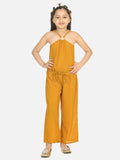 Lilpicks Mustard Ring Design Full Jumpsuit