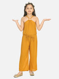 Lilpicks Mustard Ring Design Full Jumpsuit