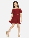 Lilpicks Maroon Coordinated Clothing Set