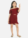Lilpicks Maroon Coordinated Clothing Set