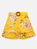 Lilpicks Blue And Yellow Floral Print Pack Of 2 Shorts