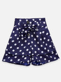 Lilpicks Blue And Peach Polka Print Pack Of 2 Shorts
