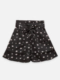 Lilpicks Black And Pink Polka Print Pack Of 2 Shorts