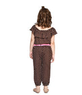 Brown Polka Jumpsuit with Neon Belt