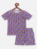 Lilpicks Funky Blah Print Shorts Nightsuit