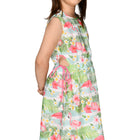 Flammingo Print Waist cut out Dress