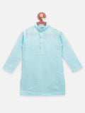 Sky Blue Plain Kurta Pyjama Set