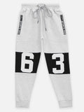 Melange Grey Knee Printed Fleece TrackPant