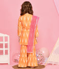 Yellow Ikat Gota Details Kurti Sharara Set