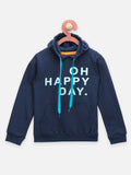 OH Happy Day Print Navy Hoodie