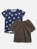 Navy Animal Unicorn and Tiger Print Top - Pack of 2