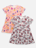 Multicolor Funky Print Tiered Dress - Pack of 2