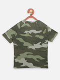 Green Beige Army Print T-shirt - Pack of 2