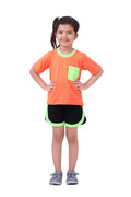 Neon Orange Tshirt With Short Lounge Set