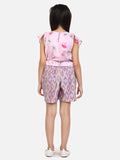 Pink Fashionable Shorts Set