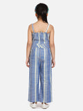 Blue Organic Cotton Weaved Full Jumpsuit