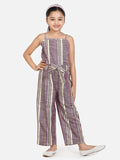 Purple Organic Cotton Weaved Full Jumpsuit
