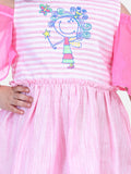 Pink Embroidered Sleeves Dress