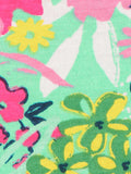 Green Floral Print Top with Pink Shorts Set