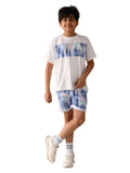 Graphics Printed T-shirt with Drawstring Shorts Set
