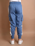 Solid Plain Cargo Drawstring Joggers