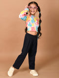 Tie Dye Printed Full Sleeve Smoking Top with Pant Set