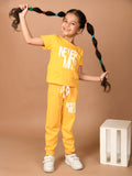 Never Mind Printed Short Sleeve Top with Jogger Set