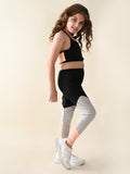 Sleeveless Crop Top with Colorblock Legging Set