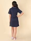 Solid Collar Neck Knee Length Shirt Dress