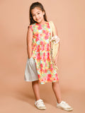 All Over Printed Fit n Flare Sleeveless Dress
