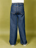 Dark Denim Wash Straight Flared Jeans
