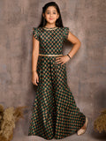 Tribal Printed Sleeveless Top with Sharara Set
