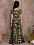 Tribal Printed Sleeveless Top with Sharara Set