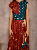 Batik Printed Sleeveless Choli with Lehenga Set