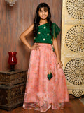 One Shoulder Choli with Floral Lehenga Set