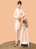 Kurta Pyjama Set with Embossed Nehru Jacket