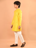 All Over Printed Mandarin Collar Straight Kurta Pajama Set