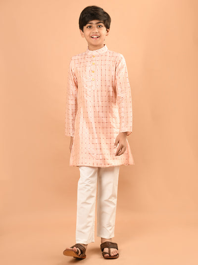 All Over Printed Mandrain Collar Straight Kurta Pajama Set