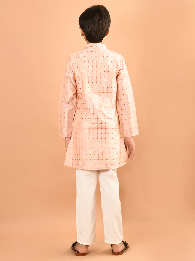 All Over Printed Mandrain Collar Straight Kurta Pajama Set