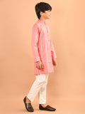 Embellished Button Down Straight Mandarin Collar Kurta Pajama Set
